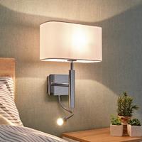 Lampenwelt.com Stoffen wandlamp Jettka met leesarm