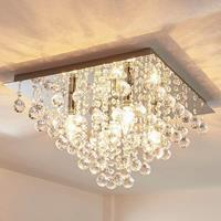 Lindby Annica - eckige Deckenleuchte mit Acrylbehang