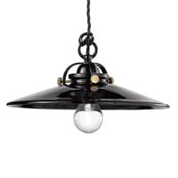 Ferro Luce Zwarte keramische hanglamp Edoardo, 31 cm