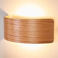 Lindby Houten LED wandlamp Rafailia, natuurlijke look