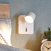 Lampenwelt.com Beweegbare witte LED wandlamp Vidda met schakelaar