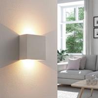 Lindby Anneke - hoekige LED wandlamp van gips