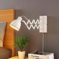 Lampenwelt.com Witte leeswandlamp Merle, uitschuifbaar