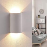 Lampenwelt.com LED-Wandleuchte Jenke aus Gips, halbrund