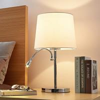 Lindby Stoffen tafellamp Benjiro met LED leeslamp