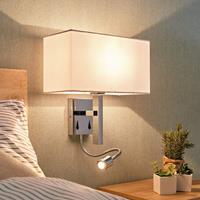 Lampenwelt.com Wandlamp Pelto met leesarm en twee schakelaars