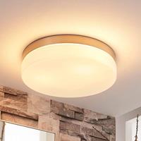 Lindby Weiße Deckenlampe Amilia mit Nickelgestell, IP44