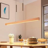 Lucande LED-Balkenpendelleuchte Pia Holz Buche
