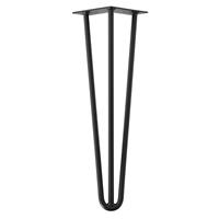 Furniture Legs Europe Zwarte massieve 3-punt hairpin tafelpoot 45 cm
