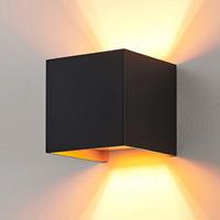 Arcchio Eckige LED-Wandlampe m. G9-Lampe, schwarz-golden