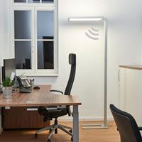 Lampenwelt.com Zilveren staande LED bureaulamp Dorean