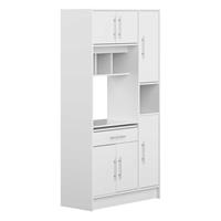 TemaHome Küchenbuffet Louise, ausziehbarer Kleiderschrank, mit Fach für eine Mikrowelle und vielen Fächern, Höhe 180 cm