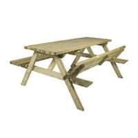 MaximaVida houten picknicktafel 180 cm- 4 cm dik- kindvriendelijke