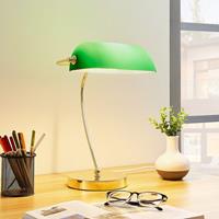 Lampenwelt.com Selea - bankierslamp met groene kap