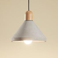 Lindby Beton-Pendelleuchte Caisy mit Holz, rund