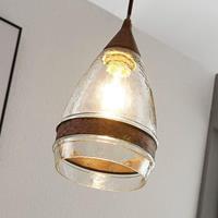 Lampenwelt.com Glas-Pendelleuchte Millina, rostbraun, 1-flammig