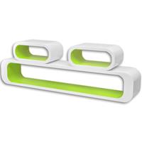 Wandplanken kubus 6 st groen en wit