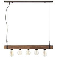 Brilliant hanglamp Woodhill hout 5x60W