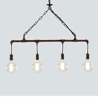 Hanglamp Amarcord 4x E27 gasbuis fitwerk roestbruin industrieel