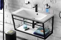 sapho Industrial badmeubel met zwart frame 60cm 1 kraangat