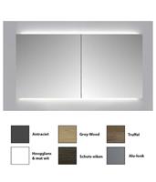 sanicare Spiegelkast Qlassics Ambiance 120 cm. 2 dubbelzijdige spiegeldeuren grey-wood