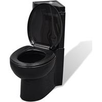 vidaXL Keramik WC Toilette Ecke  Schwarz