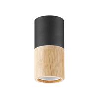 home sweet home combi fitting rond E27 - zwart / hout