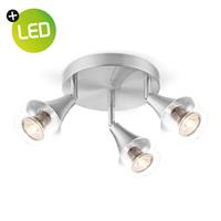 home sweet home LED opbouwspot Vaya 3 lichts Ø 19 cm - mat staal