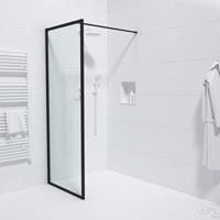Saniclass Bellini Inloopdouche - 80x200cm - veiligheidsglas - mat zwarte lijst rondom - anti kalk Mirrors-80