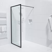 Saniclass Bellini Inloopdouche - 90x200cm - veiligheidsglas - mat zwarte lijst rondom - anti kalk Mirrors-90