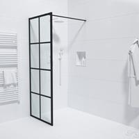 Saniclass Bellini Inloopdouche - 100x200cm - windows frame buitenzijde - anti kalk - mat zwart Windows-100