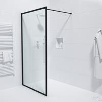 Saniclass Bellini Inloopdouche - 110x200cm - veiligheidsglas - mat zwarte lijst rondom - anti kalk Mirrors-110