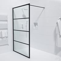 Saniclass Bellini Inloopdouche - 120x200cm - lines frame buitenzijde - antikalk - mat zwart Lines -120