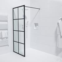 Saniclass Bellini Inloopdouche - 110x200cm - windows frame buitenzijde - anti kalk - mat zwart Windows-110