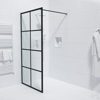 Saniclass Bellini Inloopdouche - 120x200cm - windows frame buitenzijde - anti kalk - mat zwart Windows-120
