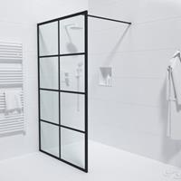 Saniclass Bellini Inloopdouche - 140x200cm - windows frame buitenzijde - anti kalk - mat zwart Windows-140