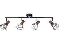 Brilliant Leuchten Manama Spotrohr 4flg holz dunkel/schwarz matt