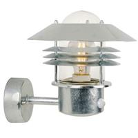 Buitenlamp zilver gegalvaniseerd met beweging sensor Nordlux 'Vejer'E27 IP54 PIR sensor