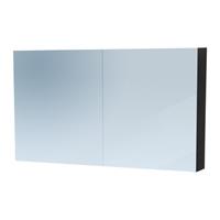 Saniclass Dual spiegelkast 120x70x15 indirecte LED verlichting 2 deuren black wood 7779