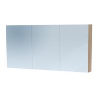 Saniclass Dual spiegelkast 140x70x15 indirecte LED verlichting 3 deuren legno calore 7782