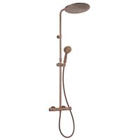 salenzi Opbouw Regendouche  Giro Thermostatisch 30cm en 3 standen Handdouche Gegalvaniseerd Geborsteld Koper