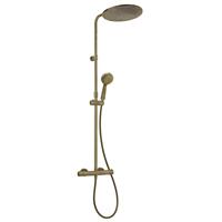 salenzi Opbouw Regendouche  Giro Thermostatisch 30cm en 3 standen Handdouche Gegalvaniseerd Geborsteld Messing Goud