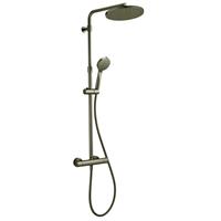 salenzi Opbouw Regendouche  Giro Thermostatisch 30cm en 3 standen Handdouche Gegalvaniseerd Zwart Chroom