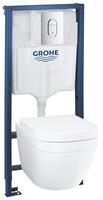 grohe Euro Ceramic toiletset met Rapid SL inbouwreservoir Euro Ceramic wandcloset met softclose zitting en Arena Cosmopolitan bedieningspaneel