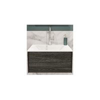 Boss & Wessing Badkamermeubel BWS Madrid Washed Oak 60x45x30 cm Mat Witte Solid Surface Wastafel (1 kraangat)