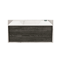 Boss & Wessing Badkamermeubel BWS Madrid Washed Oak 80x45x30 cm Mat Witte Solid Surface Wastafel (0 kraangaten)