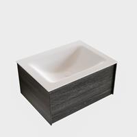 Boss & Wessing Badkamermeubel BWS Madrid Antraciet 60x45x30 cm Mat Witte Solid Surface Wastafel (0 kraangaten)