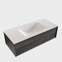 Boss & Wessing Badkamermeubel BWS Madrid Antraciet 100x45x30 cm Mat Witte Solid Surface Wastafel (1 kraangat)