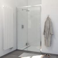 Saniclass ID06 Quick Fit Badwand - 2 delige schuifdeur - 170x150cm - 6mm veiligheidsglas - anti kalk - chroom SAQ6121-170