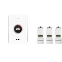 Bosch EasyControl set m. 1x Single slimme kamerthermostaat en 3x Smart radiatorthermostaatkop wit 7736701393